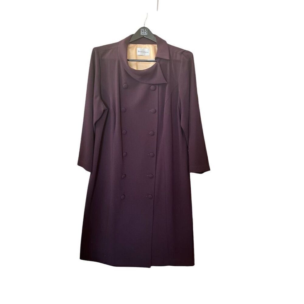 Danny & Nicole Women's Double-Breasted Purple Overcoat Size M